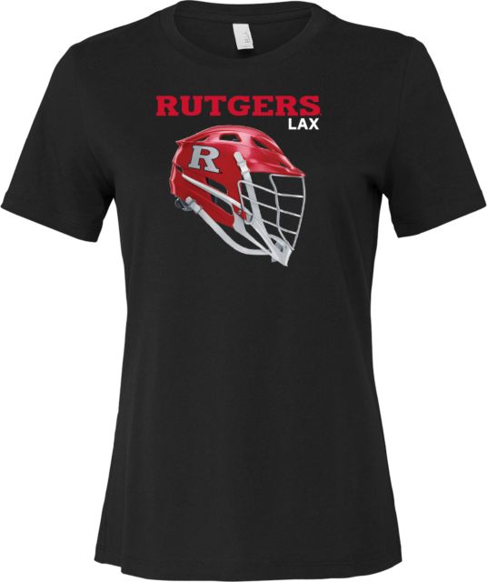 Rutgers Bella + Canvas Womens Relaxed Cotton T Shirt Rutgers - Lacrosse Helmet - ONLINE ONLY,