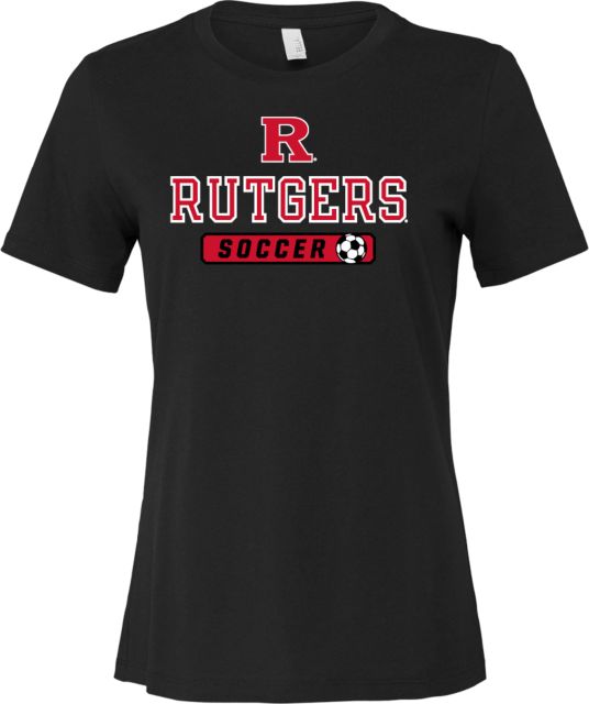 Rutgers Bella + Canvas Womens Relaxed Cotton T Shirt Rutgers - Soccer Corner Kick - ONLINE ONLY,
