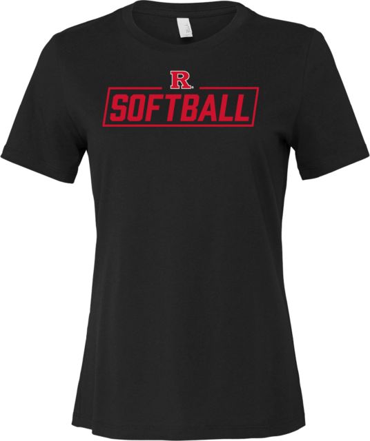 Rutgers Bella + Canvas Womens Relaxed Cotton T Shirt Rutgers - Softball Bar - ONLINE ONLY,