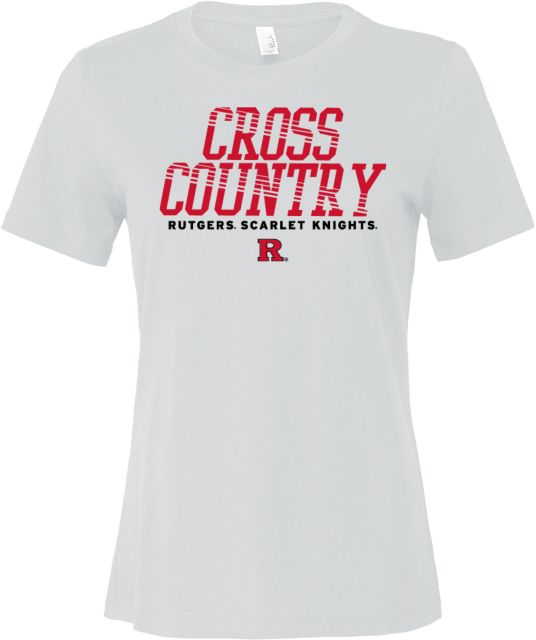 Rutgers Bella + Canvas Womens Relaxed Cotton T Shirt Rutgers - Scarlet Knights Cross Country - ONLINE ONLY,