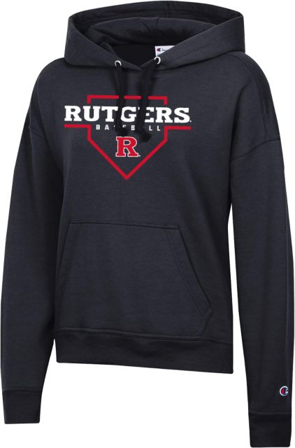 Rutgers Champion Womens Powerblend Pullover Hood Rutgers - Baseball Homeplate - ONLINE ONLY,