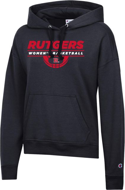 Rutgers Champion Womens Powerblend Pullover Hood Rutgers - Womens Basketball Half Court - ONLINE ONLY,