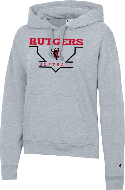 Rutgers Champion Womens Powerblend Pullover Hood Rutgers - Softball Homeplate - ONLINE ONLY,
