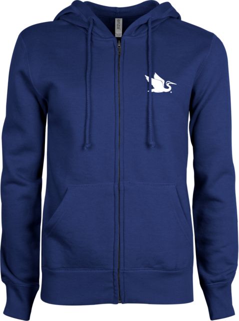 Everglades University ENZA Womens Fleece Full Zip Hoodie Everglades University EgretA Mascot Trademark - ONLINE ONLY