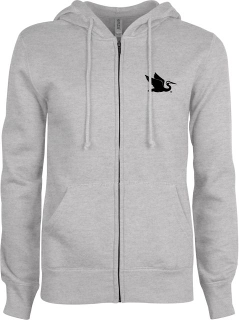 Everglades University ENZA Womens Fleece Full Zip Hoodie Everglades University EgretA Mascot Trademark - ONLINE ONLY