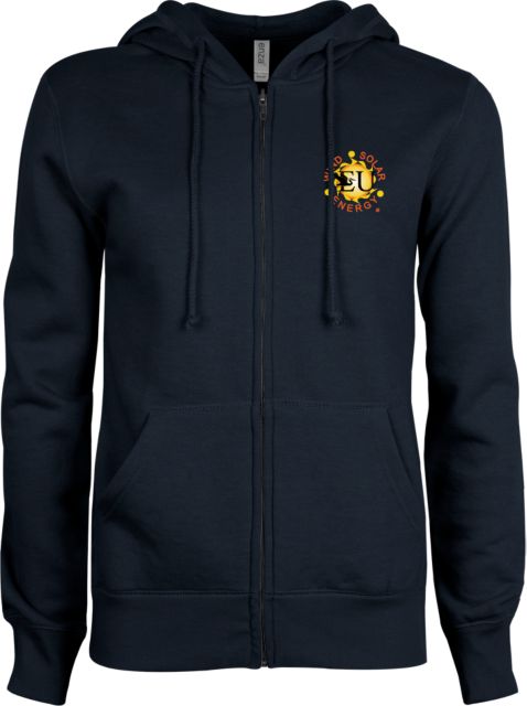 Everglades University ENZA Womens Fleece Full Zip Hoodie Wind Solar EnergyA Trademark - ONLINE ONLY