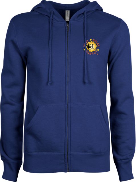Everglades University ENZA Womens Fleece Full Zip Hoodie Wind Solar EnergyA Trademark - ONLINE ONLY