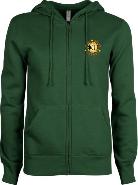 Everglades University ENZA Womens Fleece Full Zip Hoodie Wind Solar EnergyA Trademark - ONLINE ONLY