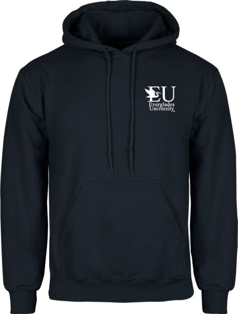 Everglades University Fleece Hoodie EU with Egret Everglades UniversityA Vertical Trademark - ONLINE ONLY