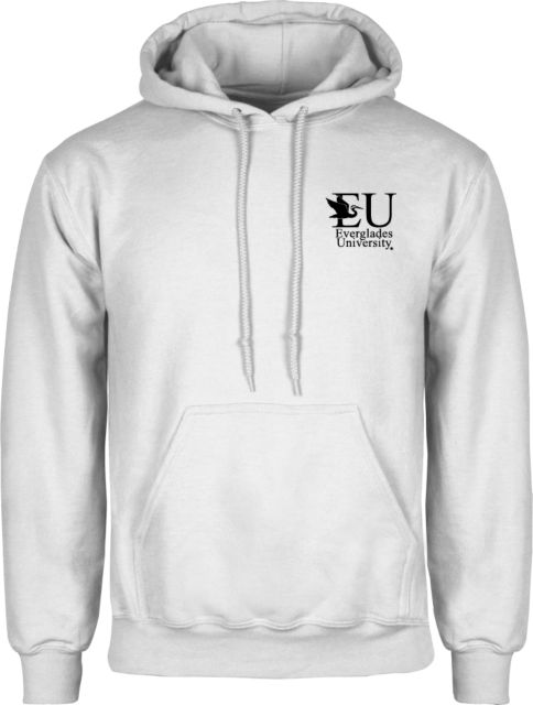 Everglades University Fleece Hoodie EU with Egret Everglades UniversityA Vertical Trademark - ONLINE ONLY
