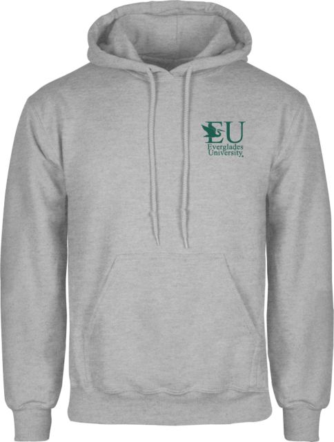 Everglades University Fleece Hoodie EU with Egret Everglades UniversityA Vertical Trademark - ONLINE ONLY