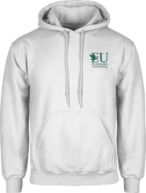 Everglades University Fleece Hoodie EU with Egret Everglades UniversityA Vertical Trademark - ONLINE ONLY
