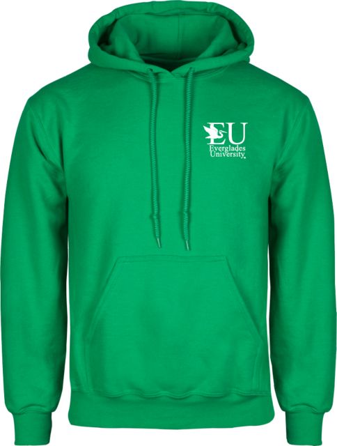 Everglades University Fleece Hoodie EU with Egret Everglades UniversityA Vertical Trademark - ONLINE ONLY