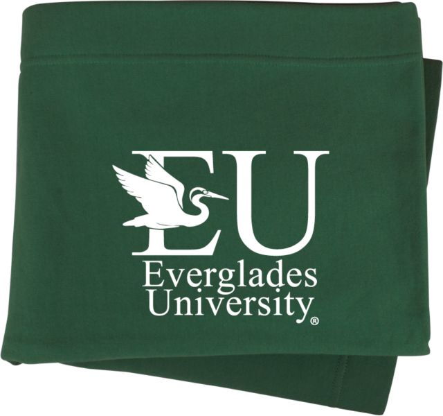 Everglades University Sweatshirt Blanket EU with Egret Everglades UniversityA Vertical Trademark - ONLINE ONLY