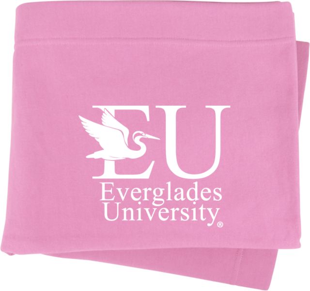 Everglades University Sweatshirt Blanket EU with Egret Everglades UniversityA Vertical Trademark - ONLINE ONLY