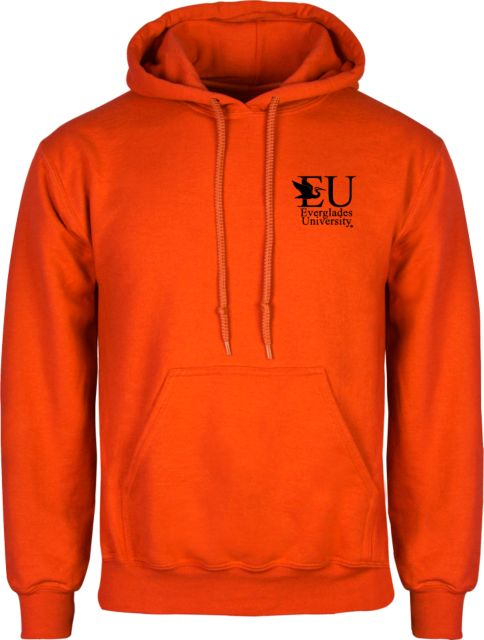 Everglades University Fleece Hoodie EU with Egret Everglades UniversityA Vertical Trademark - ONLINE ONLY