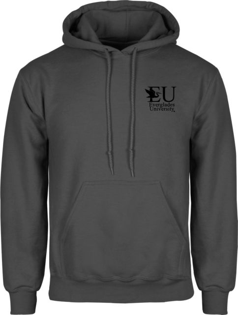 Everglades University Fleece Hoodie EU with Egret Everglades UniversityA Vertical Trademark - ONLINE ONLY