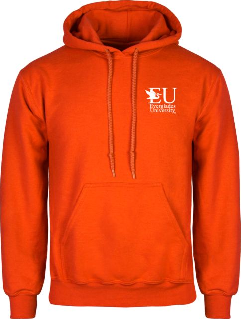 Everglades University Fleece Hoodie EU with Egret Everglades UniversityA Vertical Trademark - ONLINE ONLY