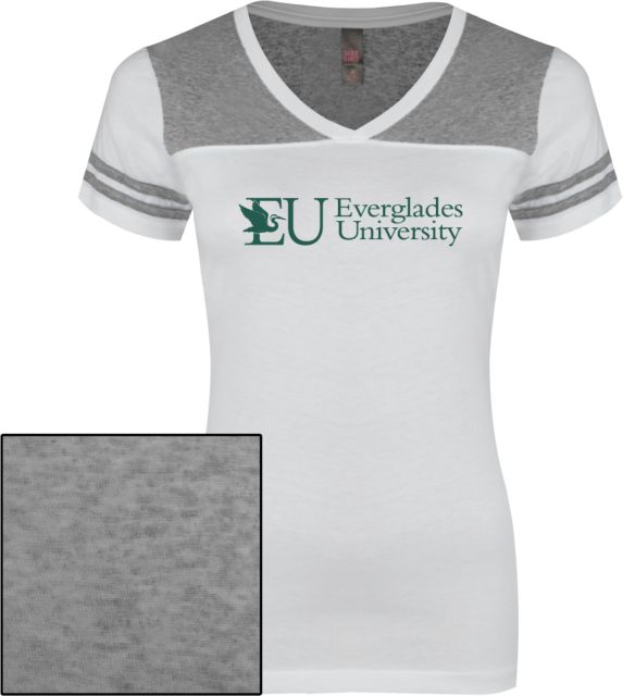 Everglades University® Ladies Juniors Varsity V Neck Tee Everglades University Primary - ONLINE ONLY