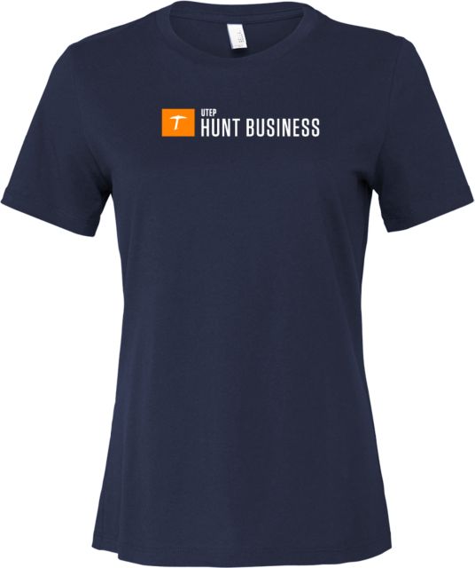 UTEP Bella + Canvas Womens Relaxed Cotton T Shirt UTEP Hunt Business - ONLINE ONLY