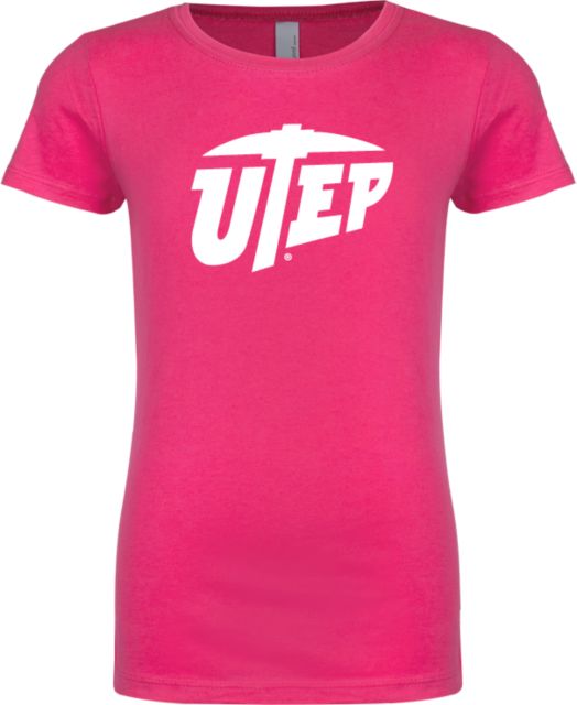 UTEP Youth Girls Fuchsia Fashion Fit T-Shirt Primary University Mark - ONLINE ONLY
