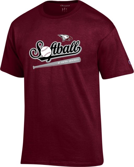 North Carolina Central Champion T Shirt NCCU Eagles Softball Script w Bat - ONLINE ONLY