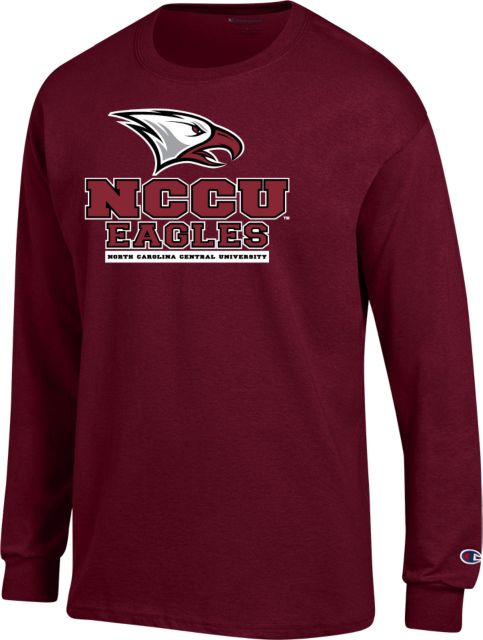 North Carolina Central Champion Long Sleeve T Shirt NCCU Eagle Head Athletics Mark - ONLINE ONLY