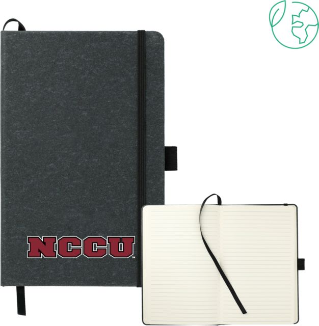North Carolina Central 5.5 x 8.5 FSC Mix Recycled Leather Bound Journal NCCU Wordmark - ONLINE ONLY