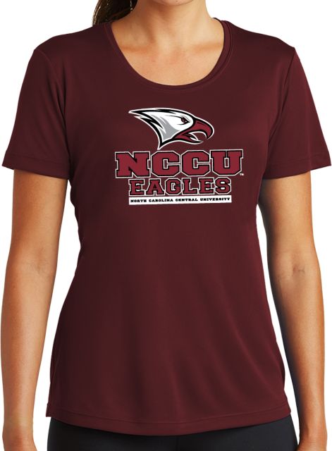 North Carolina Central Womens Performance Short Sleeve Tee NCCU Eagle Head Athletics Mark - ONLINE ONLY