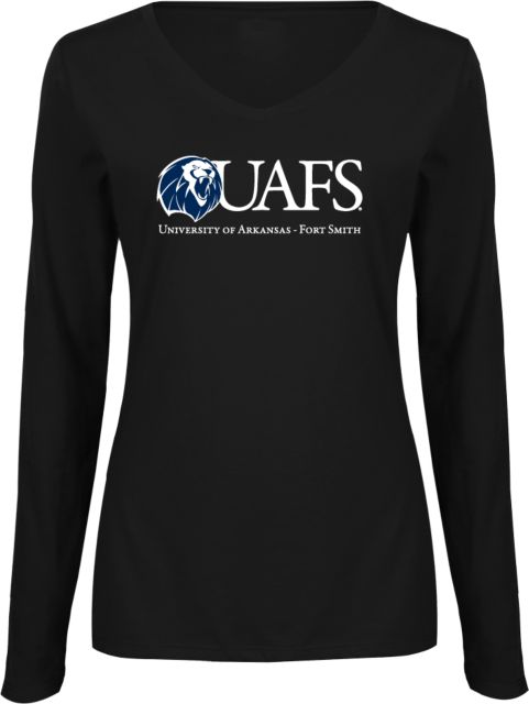 Arkansas Fort Smith Womens Long Sleeve V Neck Tee  UAFS Athletics Word Mark - ONLINE ONLY