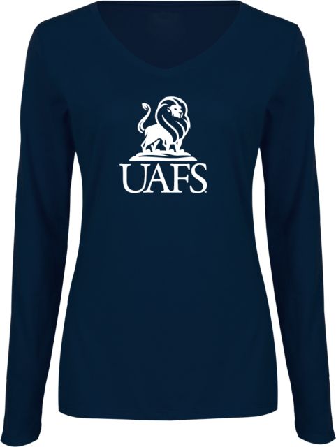 Arkansas Fort Smith Womens Long Sleeve V Neck Tee  UAFS Institutional Mark - ONLINE ONLY