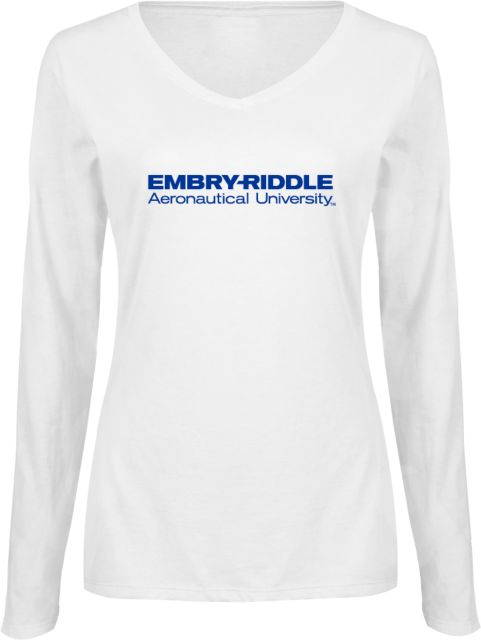 Embry Riddle Prescott Ladies Long Sleeve V Neck Tee University Mark - ONLINE ONLY