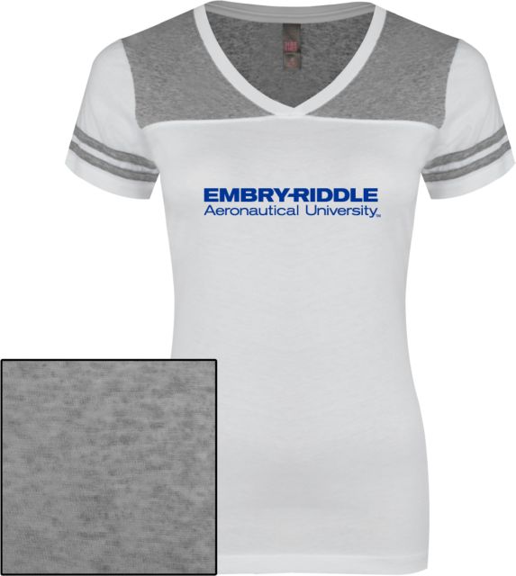 Embry Riddle Prescott Ladies Juniors Varsity V Neck Tee University Mark - ONLINE ONLY