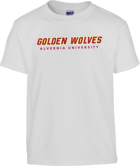 Alvernia Youth T Shirt Golden Wolves Wordmark - ONLINE ONLY