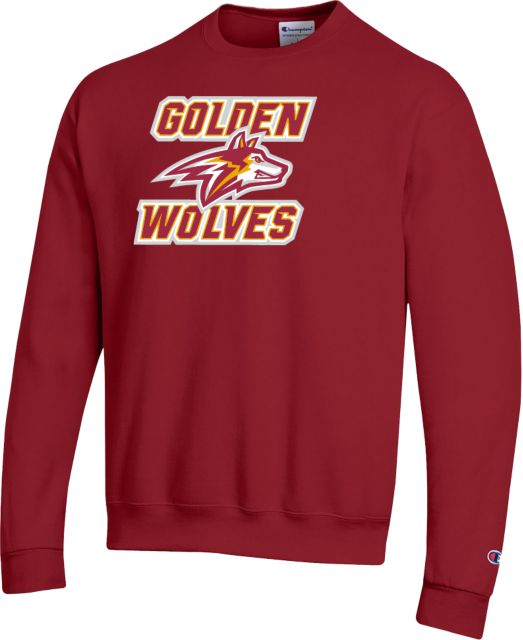 Alvernia Champion Fleece Crew Golden Wolves with Wolf Head - ONLINE ONLY
