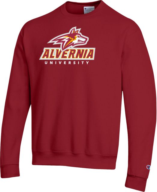 Alvernia Champion Fleece Crew Wolf Head Over Alvernia University - ONLINE ONLY