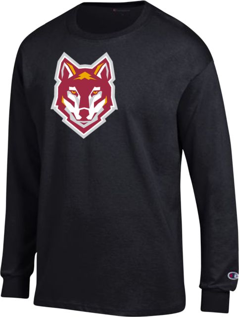 Alvernia Champion Long Sleeve T Shirt Wolf Head - ONLINE ONLY