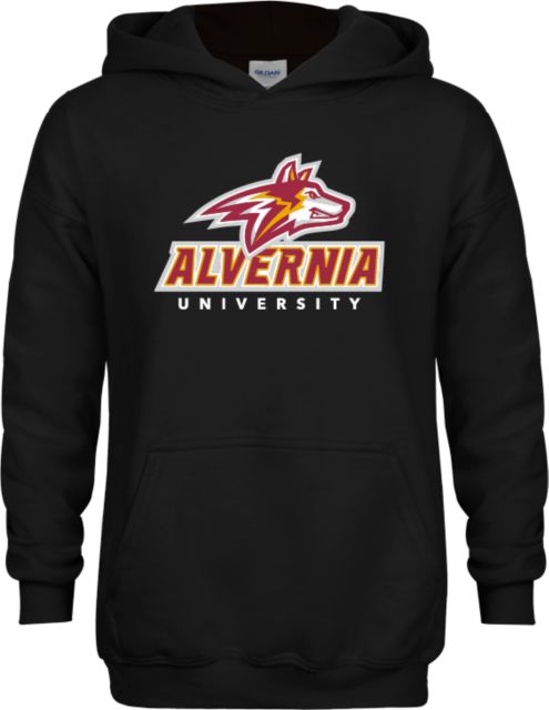 Alvernia Youth Fleece Hoodie Wolf Head Over Alvernia University - ONLINE ONLY