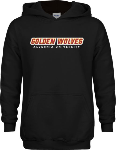 Alvernia Youth Fleece Hoodie Golden Wolves Wordmark - ONLINE ONLY