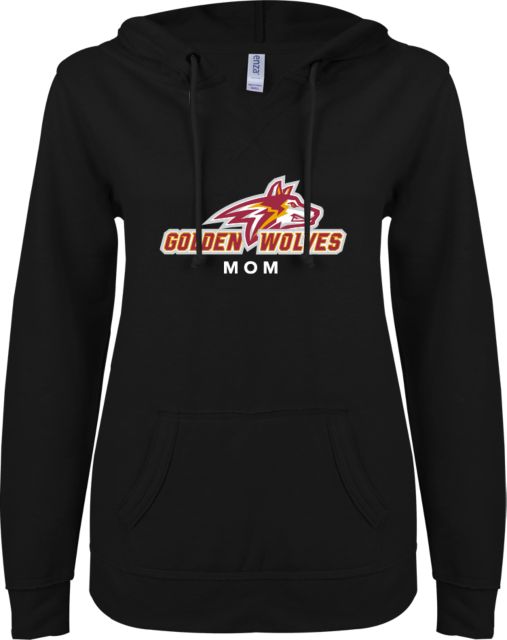 Alvernia ENZA Ladies V Notch Raw Edge Fleece Hoodie AU Mom - ONLINE ONLY