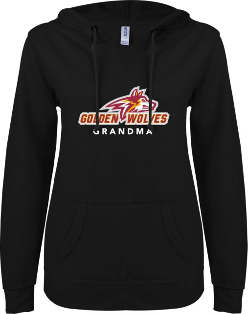 Alvernia ENZA Ladies V Notch Raw Edge Fleece Hoodie AU Grandma - ONLINE ONLY