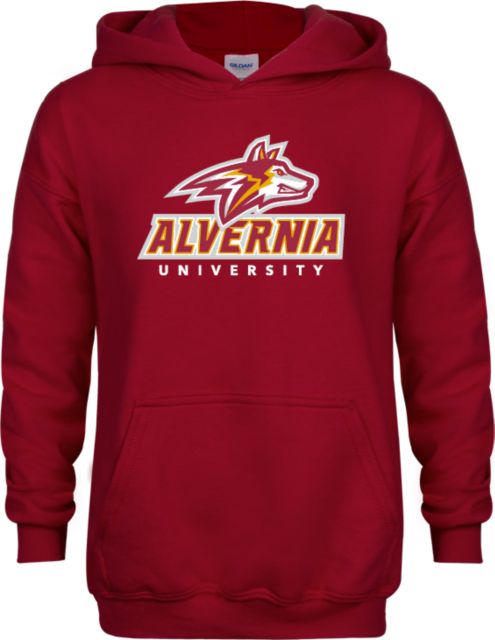 Alvernia Youth Fleece Hoodie Wolf Head Over Alvernia University - ONLINE ONLY