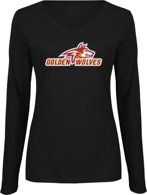 Alvernia Womens Long Sleeve V Neck Tee Primary Mark - ONLINE ONLY