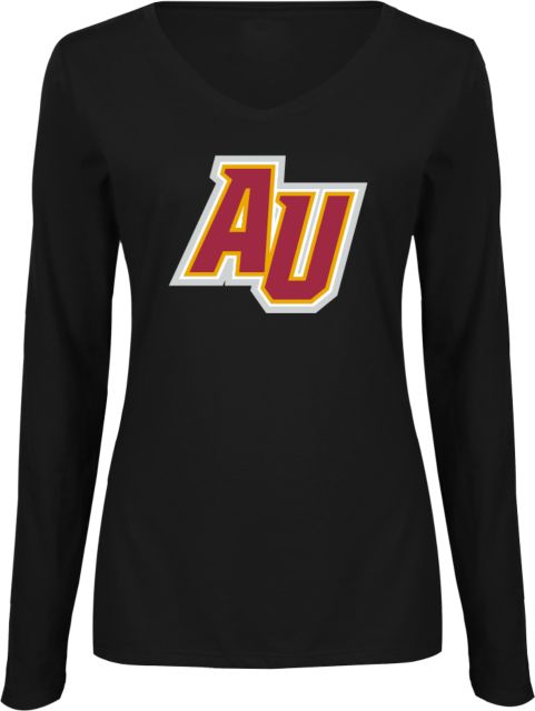 Alvernia Womens Long Sleeve V Neck Tee AU Lettermark - ONLINE ONLY