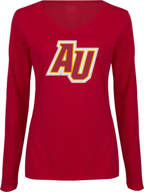Alvernia Womens Long Sleeve V Neck Tee AU Lettermark - ONLINE ONLY