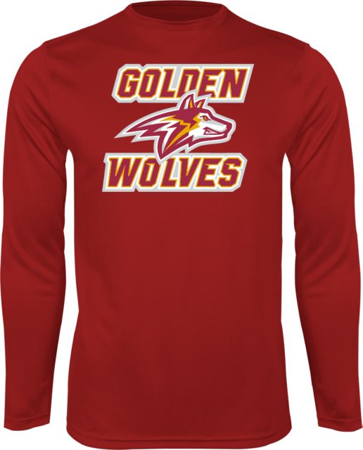 Alvernia Performance Long Sleeve Shirt Golden Wolves with Wolf Head - ONLINE ONLY