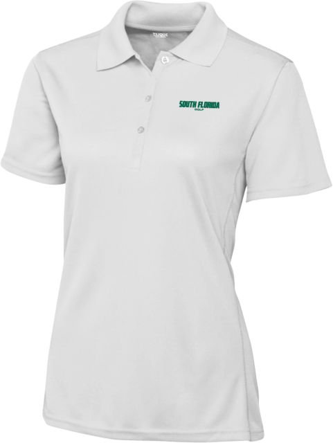 South Florida C&B Womens Clique Ice Pique Polo USF Golf Wordmark - ONLINE ONLY