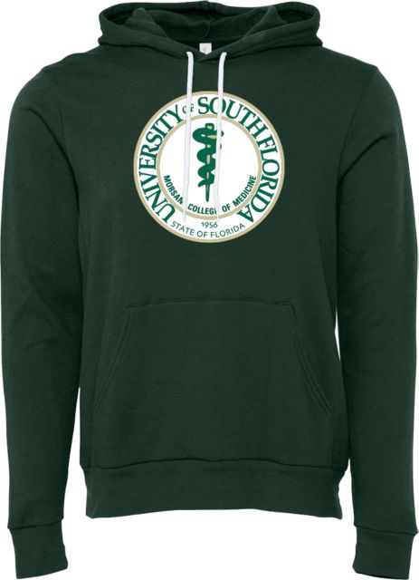 South Florida Bella + Canvas Forest Green Fleece Hood Morsani College of Medicine - ONLINE ONLY