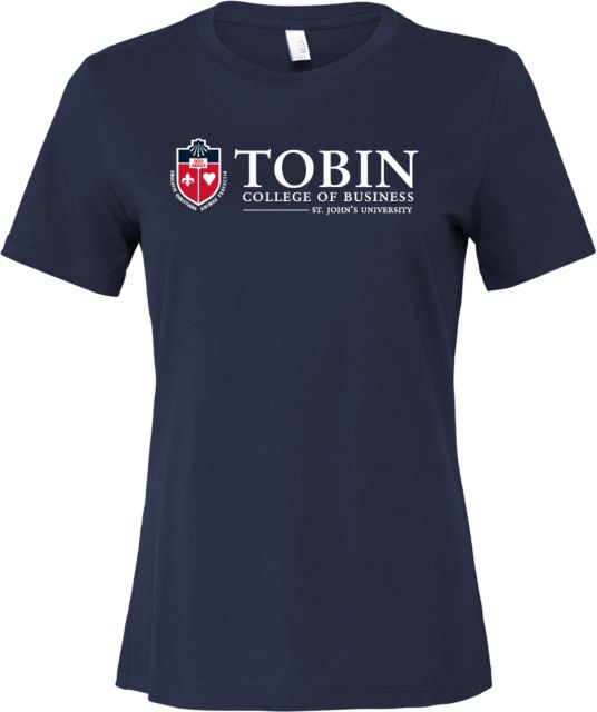 St. Johns Bella + Canvas Womens Relaxed Cotton T Shirt Tobin College of Business - St Johns University - ONLINE ONLY