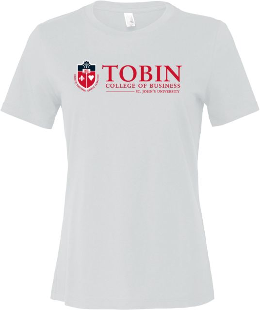 St. Johns Bella + Canvas Womens Relaxed Cotton T Shirt Tobin College of Business - St Johns University - ONLINE ONLY